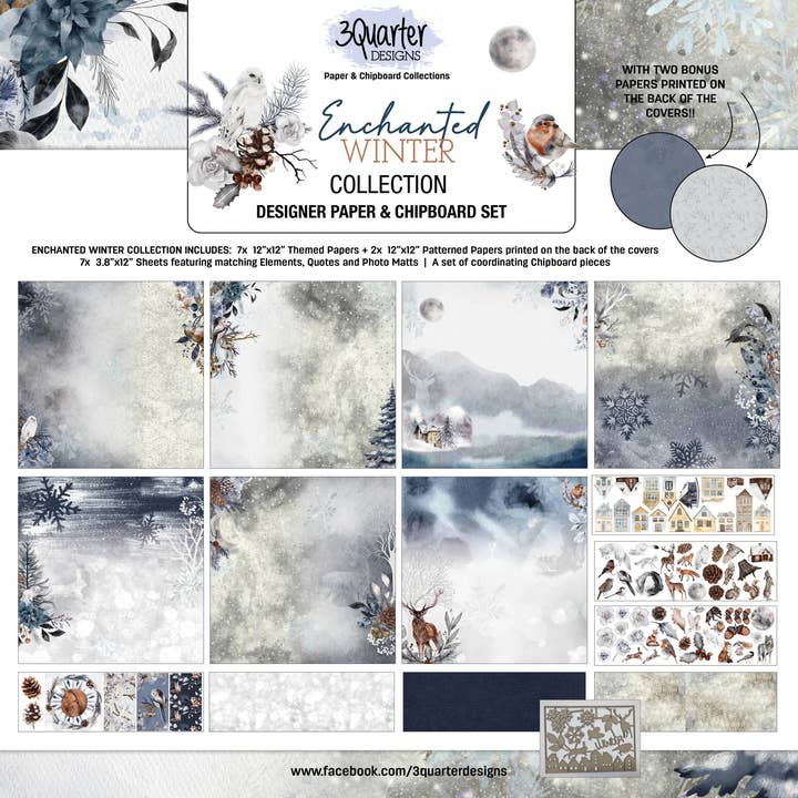 Ecstasy Crafts Distributing - Wholesale Scrapbook - 3Quarter Designs - Scrapbook Collection - Enchanted Winter