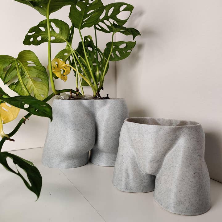 alterly – wholesale Kruka – Man Booty Planter, Man Bum Växt Kruka -3D Tryckt PLA Marmor4