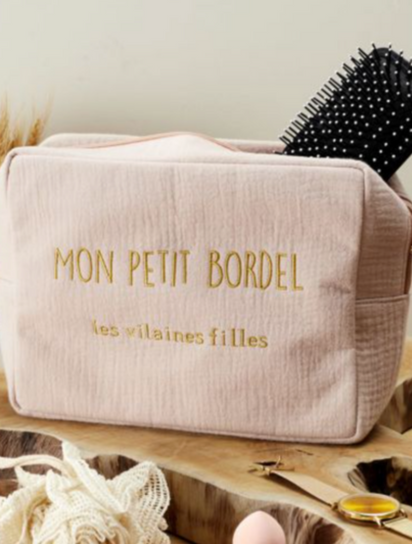 Les Vilaines Filles - Wholesale Makeup/Cosmetic Bag - Large cotton gauze pouch "my little mess"1