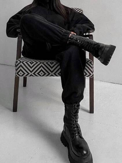 Rosa Clothing - Wholesale Lounge Set - Women's - Polar Fleece half zip cropped pullover set6