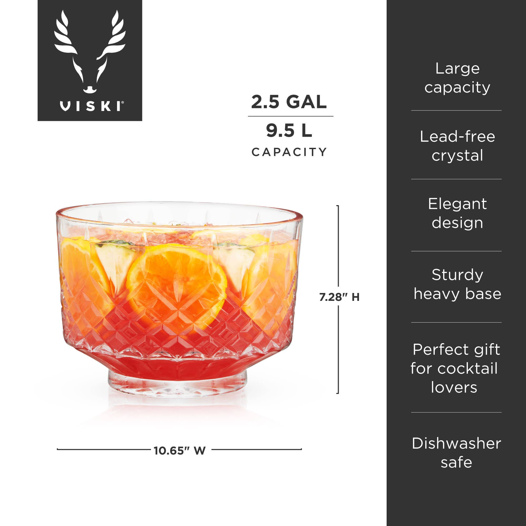 Viski - Vente Bols à punch - Bol à punch en cristal sur pied de style vintage Admiral™7