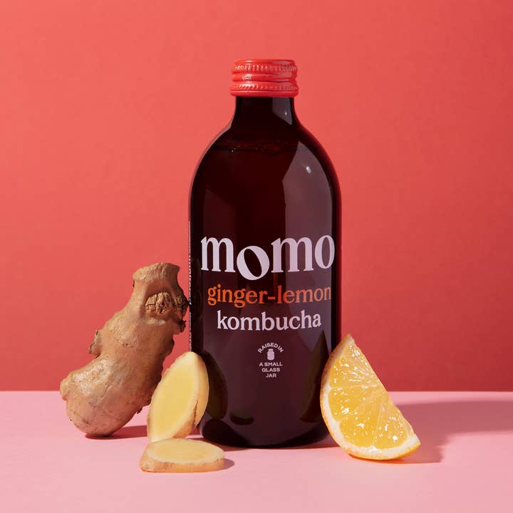 Momo Kombucha – wholesale Kombucha – Organic Ginger-Lemon Kombucha (12 x 330ml bottles)0