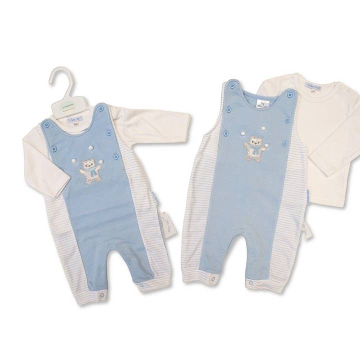 Baby Boys 2 pcs Dungaree Set with Open Legs - Snowballs for wholesale by Sheldon International