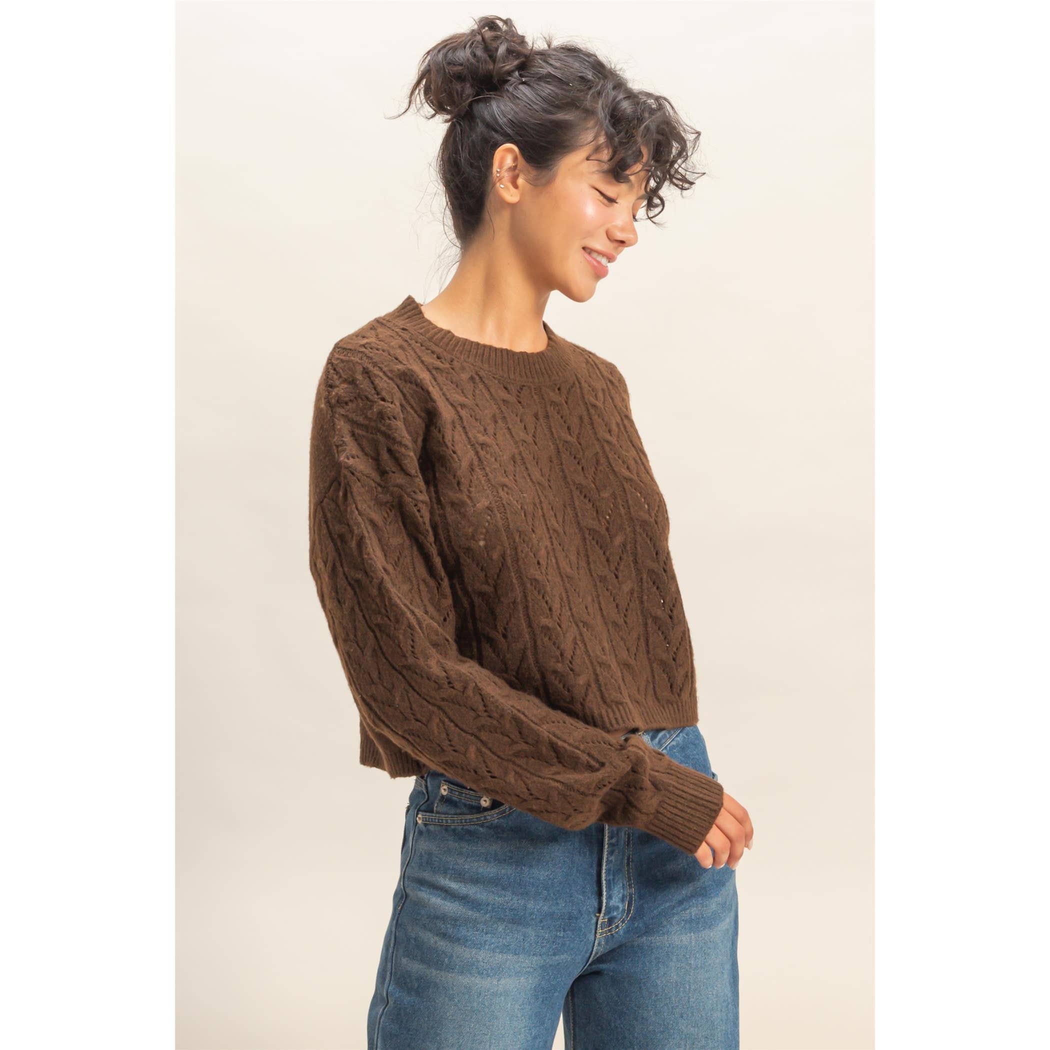 HYFVE - Wholesale Knit Sweater - Women's - Cropped Cable Knit Sweater11