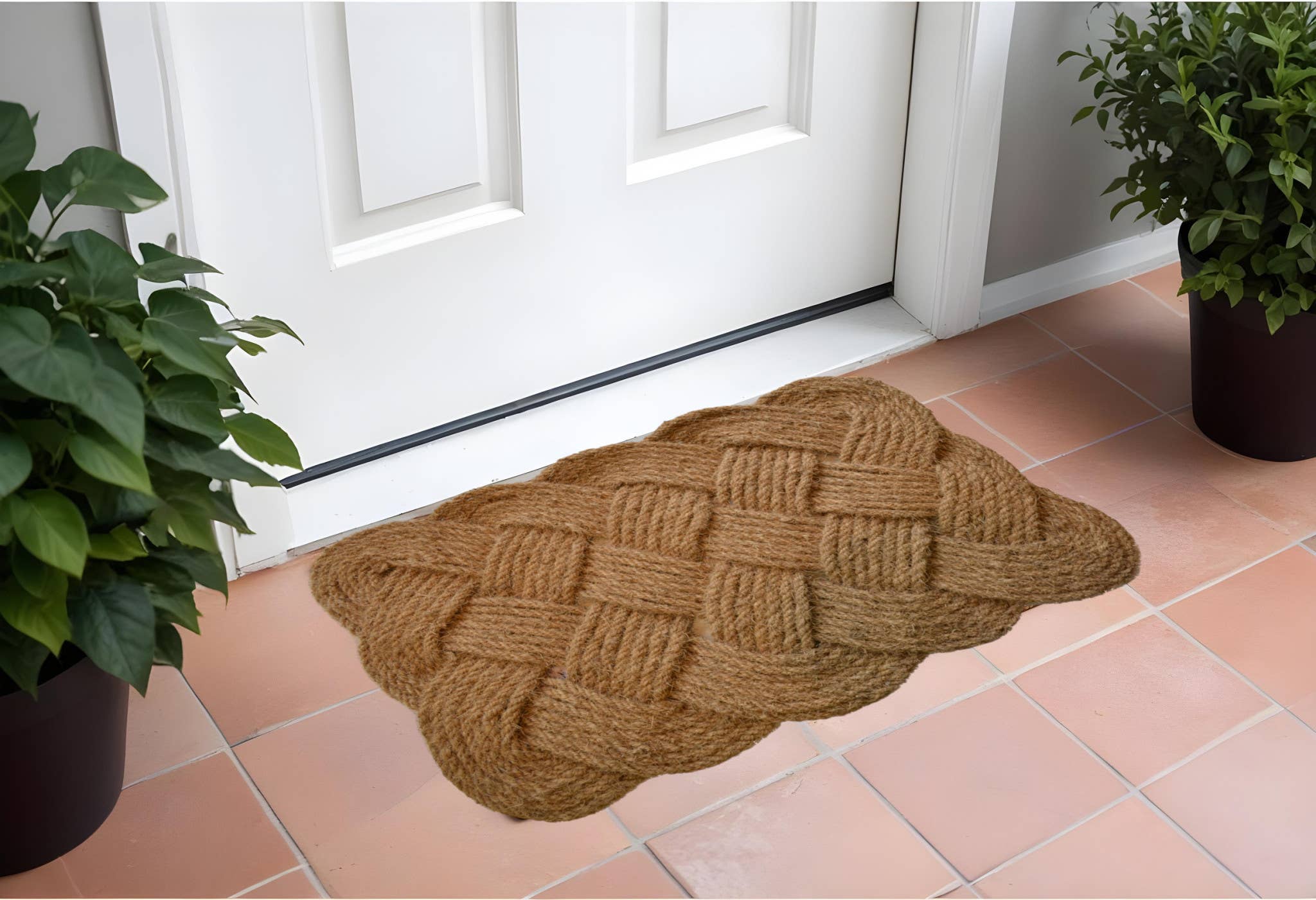 HomeRoots - Wholesale Door Mat - 24" X 37" Brown Coir Weave Outdoor Door Mat0