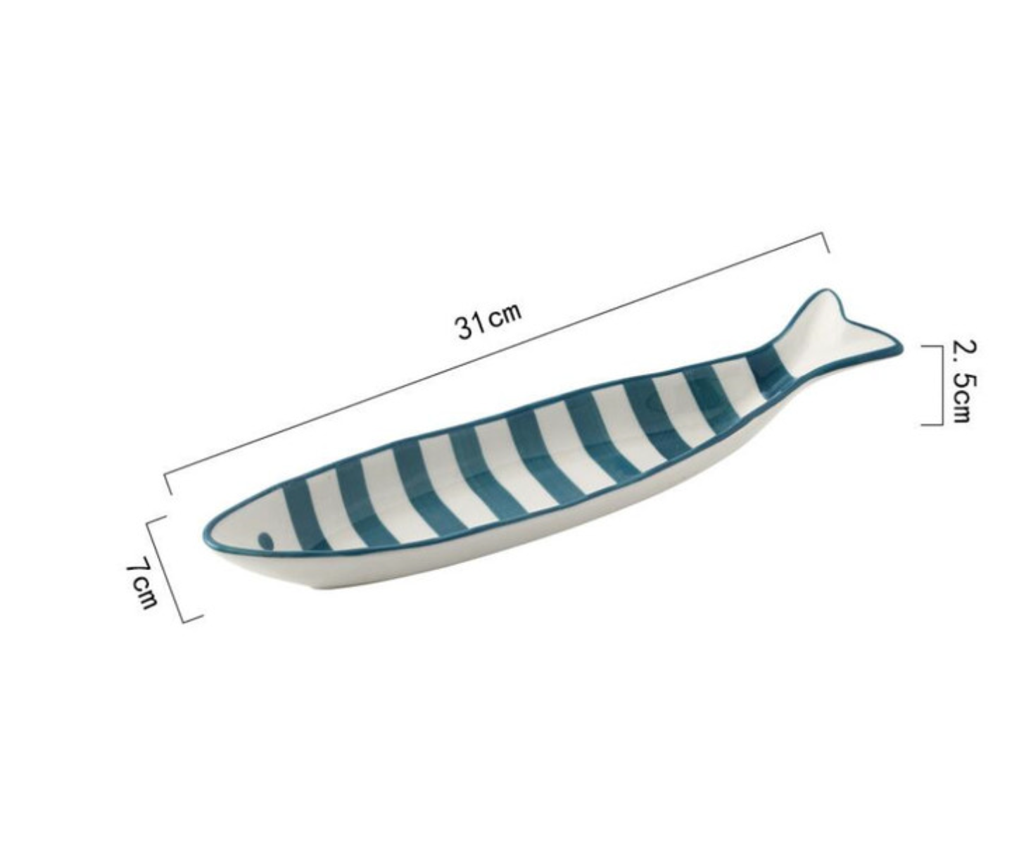 Homerely (We Cover All Import Duties) - Wholesale Borden - Met de hand bedrukt keramisch bord in visvorm3