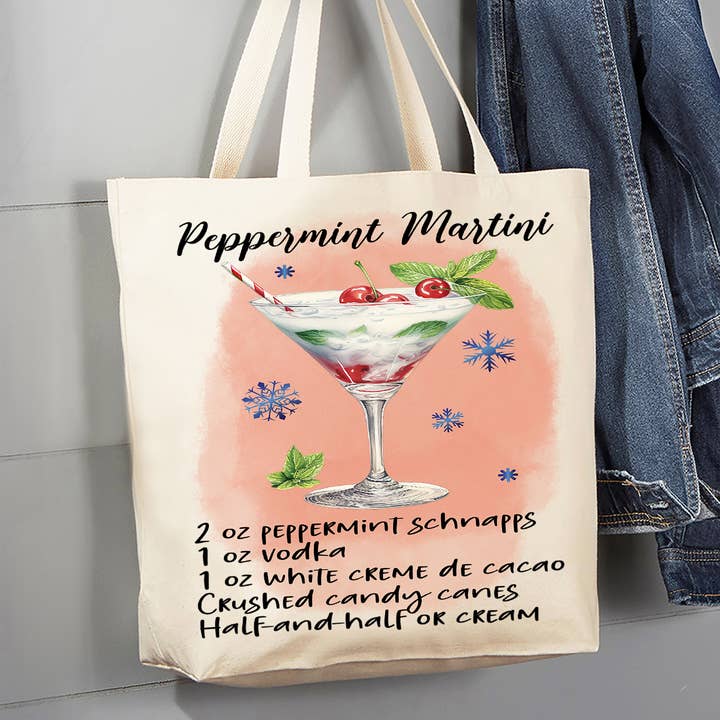 Bolsa de lona Christmas Cocktail Peppermint Martini para venta al por mayor de Avery Lane Gifts