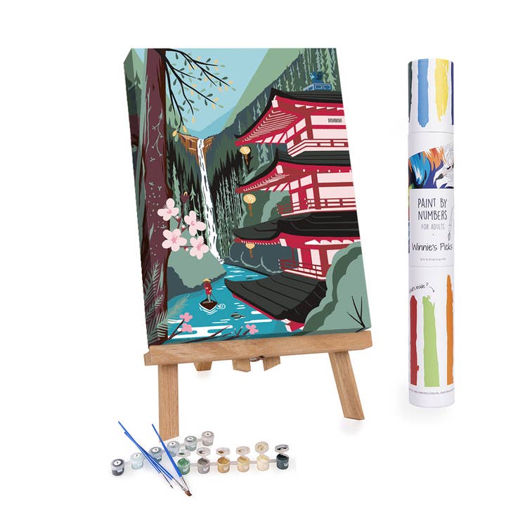 Pagode in de natuur - DIY Paint by Numbers Kit voor wholesale door Winnie's Picks