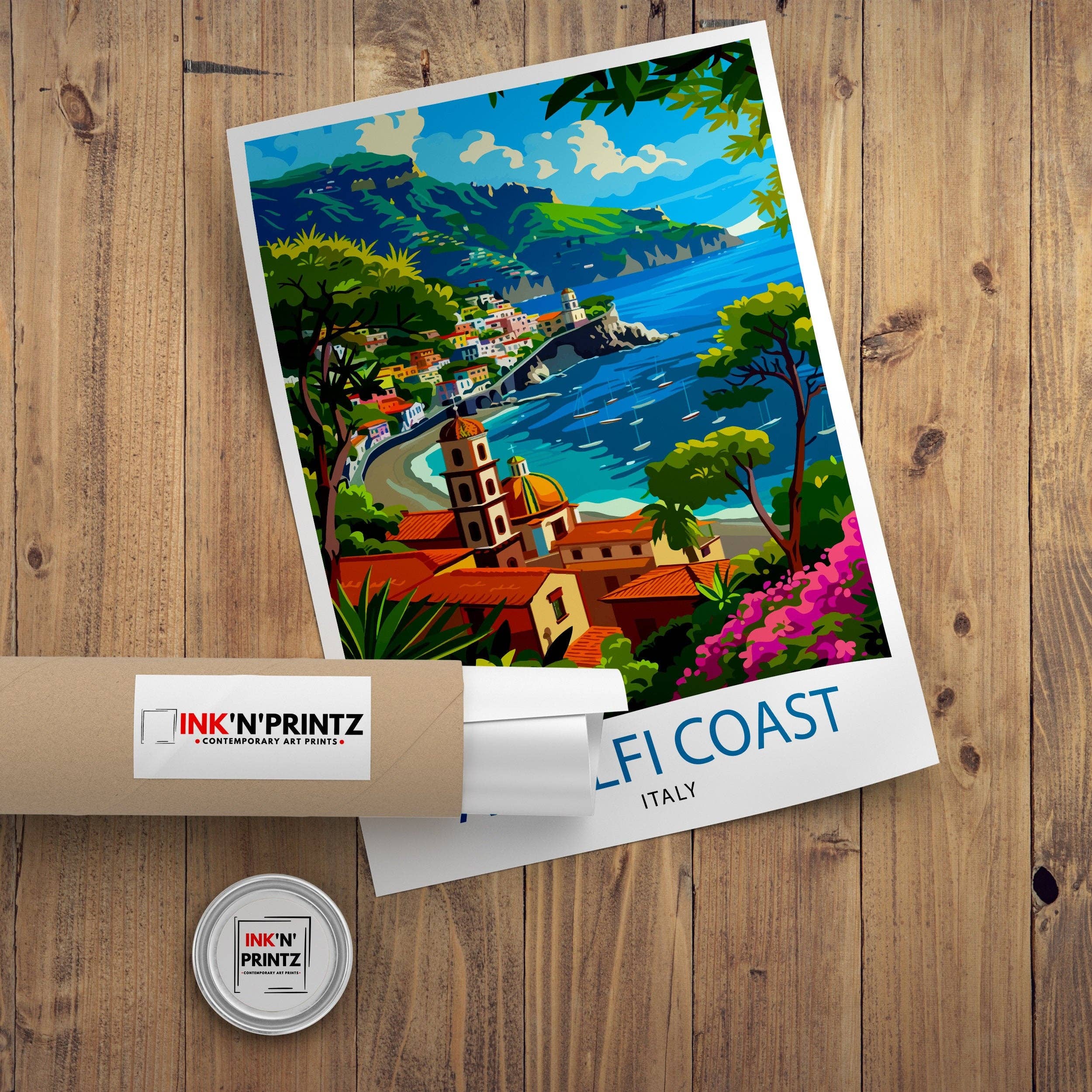 InkNPrintz – wholesale Art print – Amalfi Coast Italy Travel Poster Amalfi Coast8