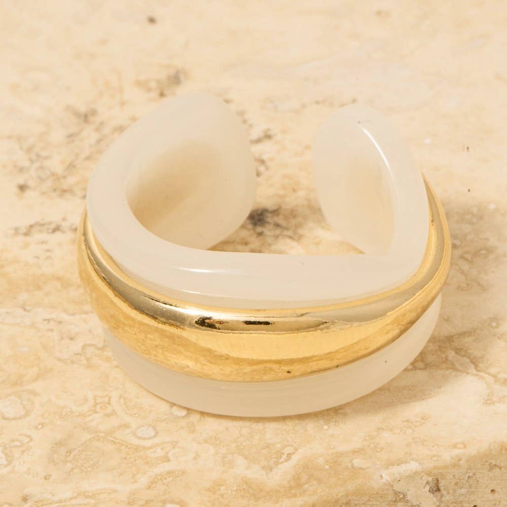 Anarchy Street - Venta al por mayor Anillo de banda/apilable - Anillo de declaración de resina y oro4