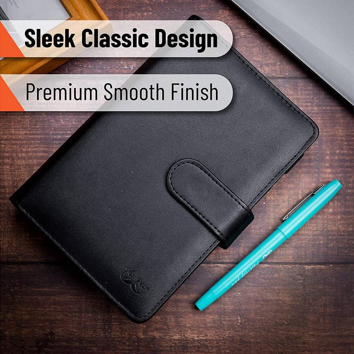 Mr. Pen - Wholesale Planner - Planner Binders,A6, Black, Leather Notebook Cover, Composition Notebook Cover Refillable, Wallet Binder, Planner Binder 6 Ring, Leather Ring Binder, Refillable Notebook Binder3