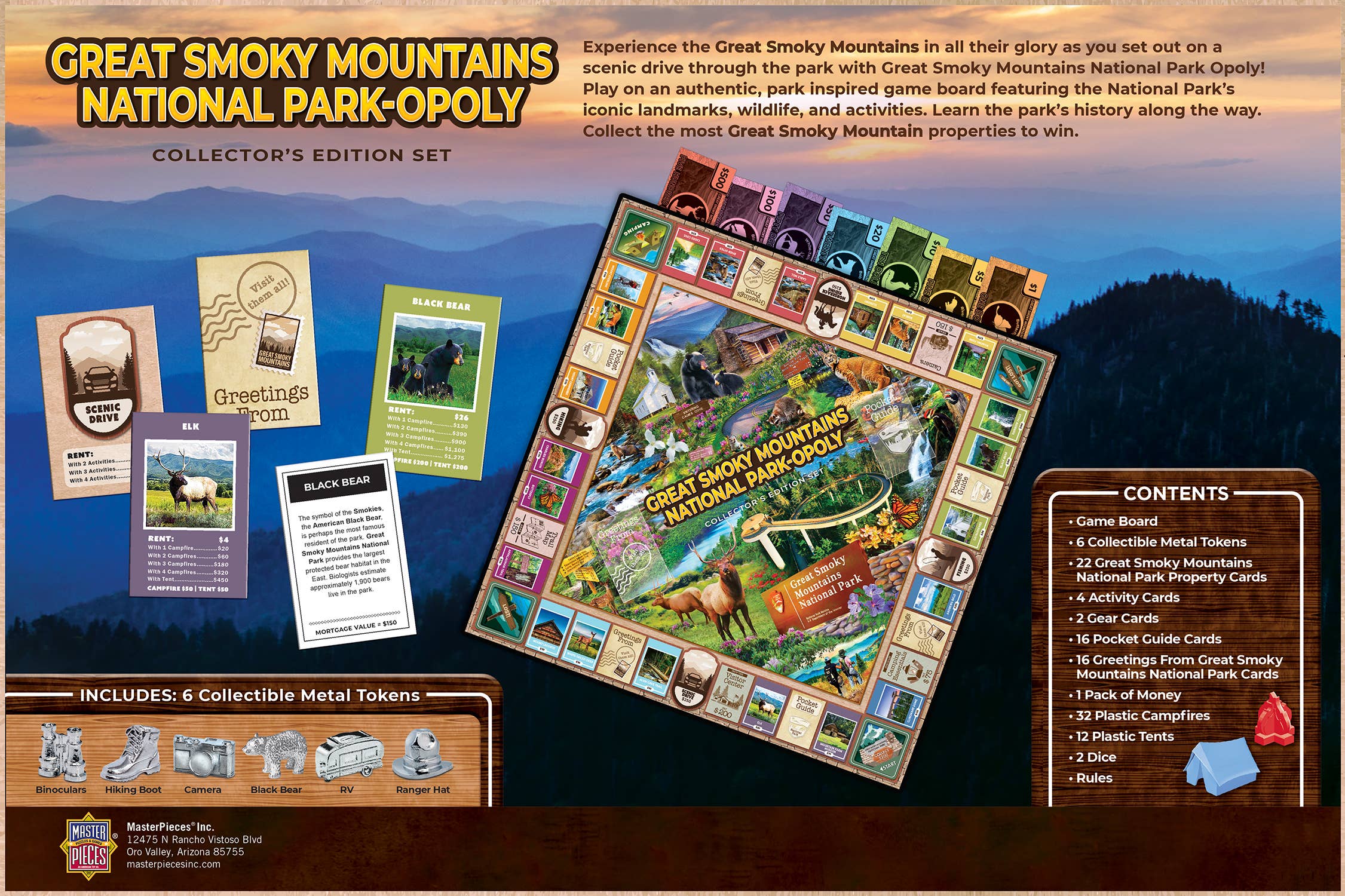 Masterpieces Puzzles - Wholesale Board Game - Great Smoky Mountains National Park Opoly Board Game2