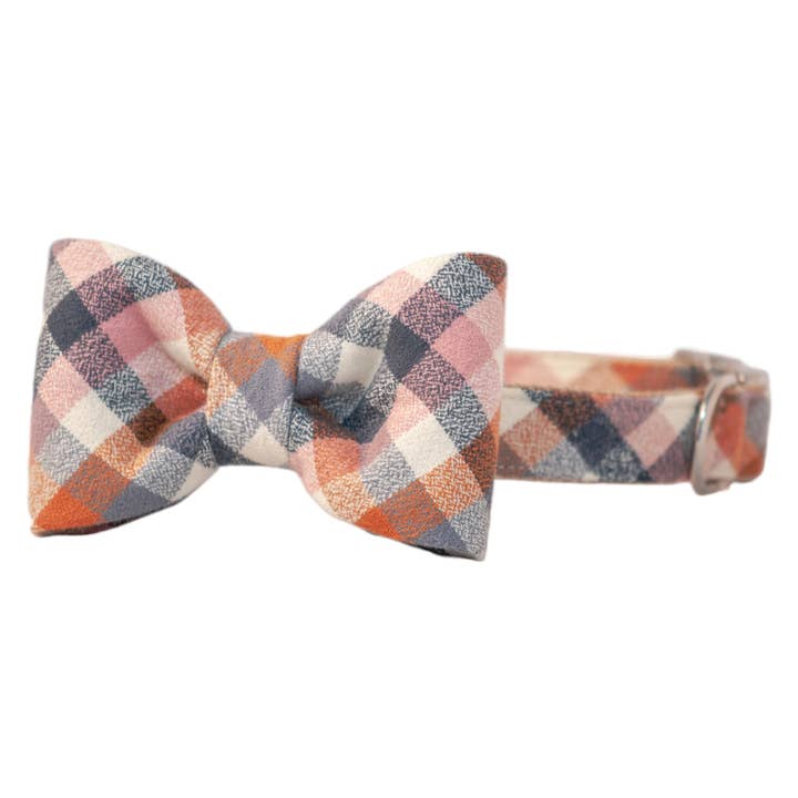 Aspen Flannel Bow Tie Dog Collar for wholesale by Crew LaLa