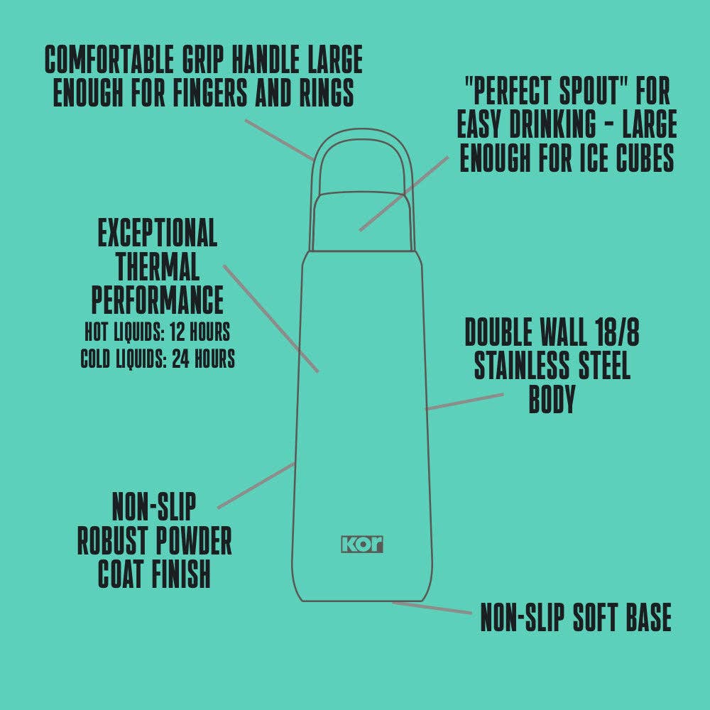 Kor Water, Inc. - Vente Bouteilles d'eau - Melrose - Bouteille en acier inoxydable à double paroi de 27 oz (800 ml)6