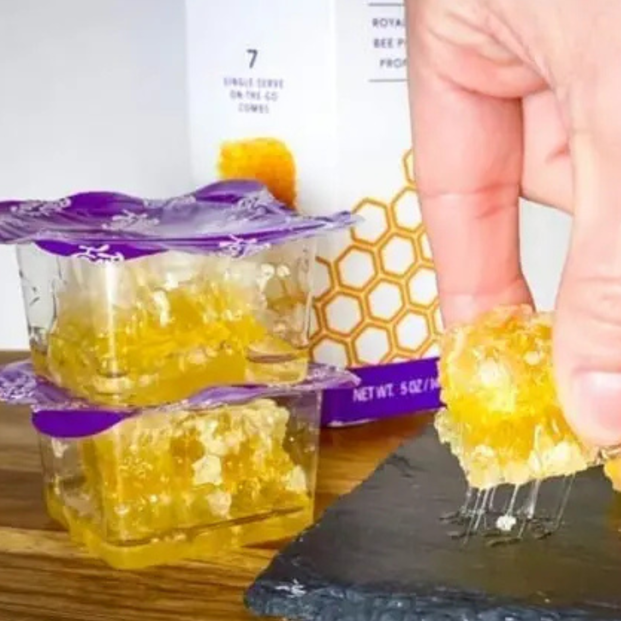 Pass the Honey - Wholesale Honey - 100% Pure Raw Snacking Honeycomb: 24ct in Retail Caddie3