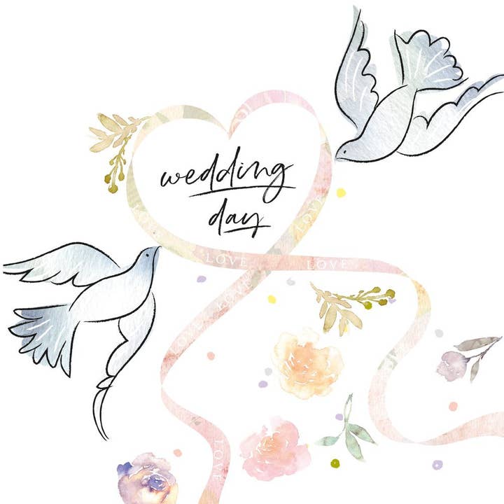 Wedding day - birds with heart for wholesale by Katie Phythian Design