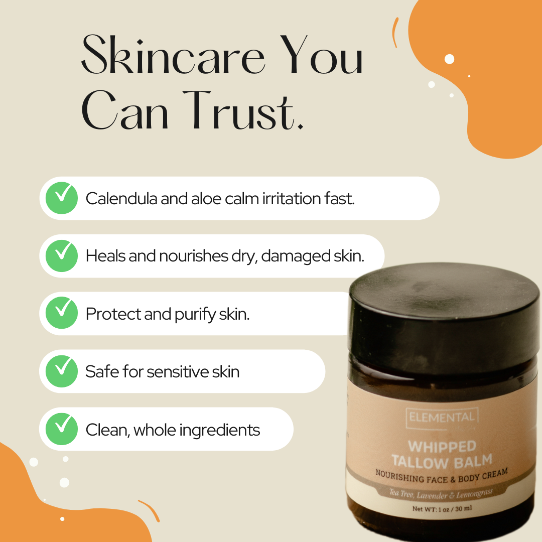 Elemental Wellness | Soap & Toxin-Free Living - Vendita all'ingrosso Balsamo/burro per il corpo - Balsamo al Suet Montato | Suet di Manzo da Pascolo | Cura della Pelle al Suet (30 ml)2