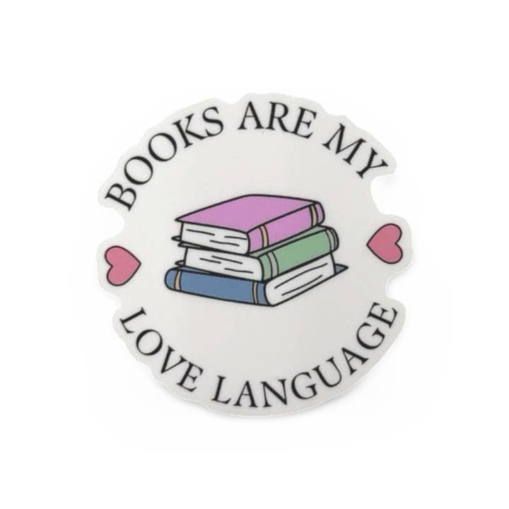 Books Are My Love Language Sticker for wholesale by The Happy Headband Co