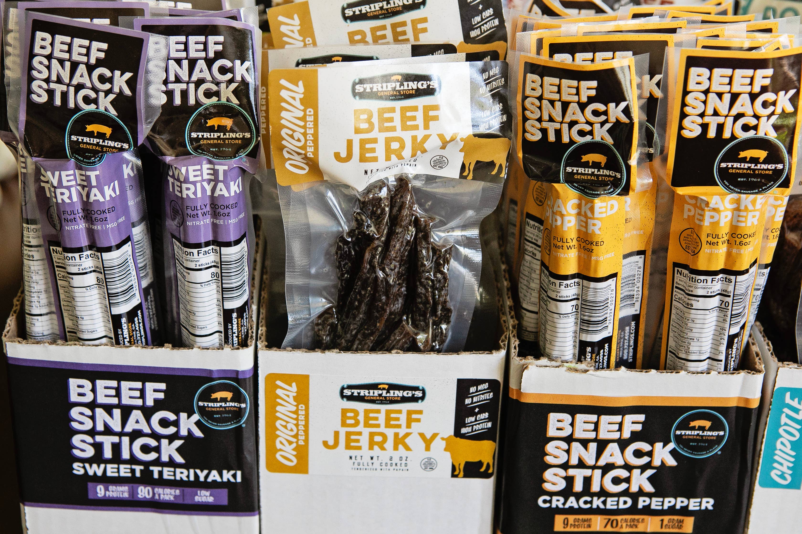 Stripling's General Store - Wholesale Jerky - 4oz Stripling's Beef Jerky - Peppered Original7