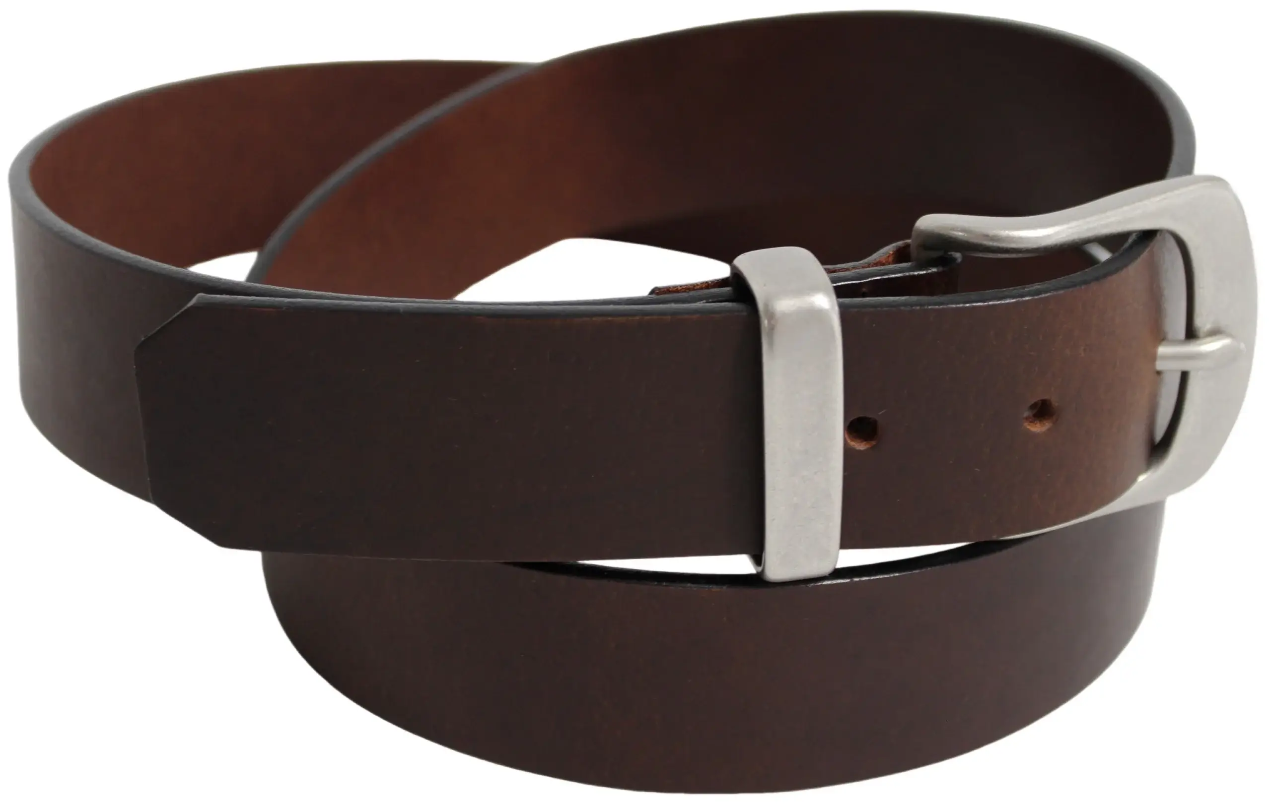 Brown Solid Brass Buckle & Keeper, Full Grain Genuine Leather Belt for wholesale on Faire6