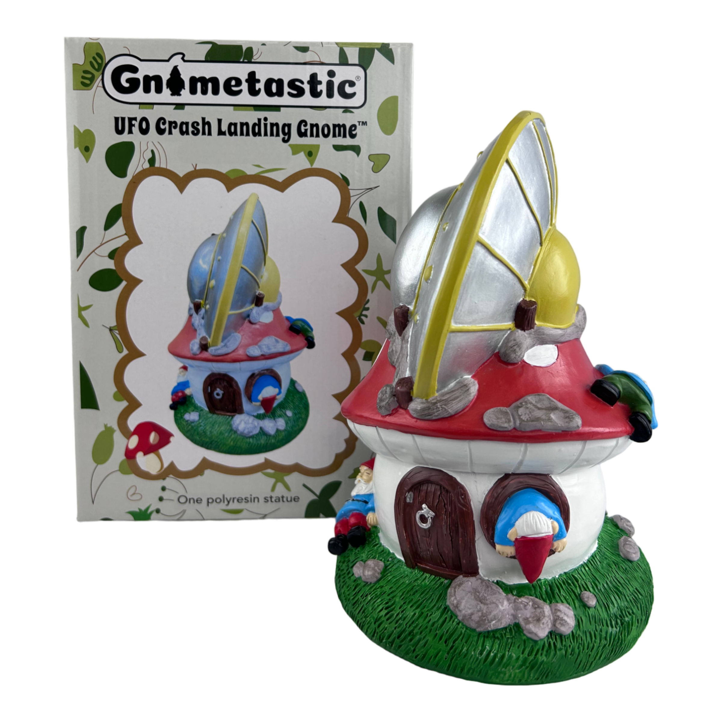 203 Brands - Wholesale Garden Gnome - Gnometastic UFO Crash Landing Garden Gnome4