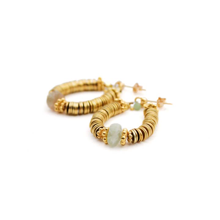 Heishi and bead earrings - ÉGLANTINE for wholesale by L'Atelier des Dames