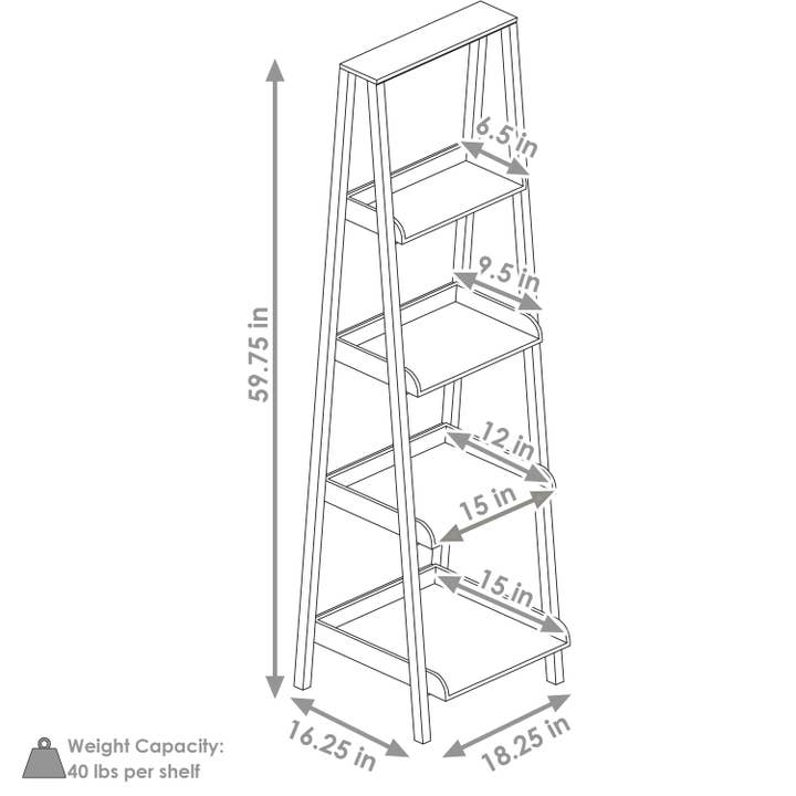 Sunnydaze Decor - Wholesale Bookcase - Indoor 4-Shelf Acacia Ladder Bookshelf - 59.75" H3