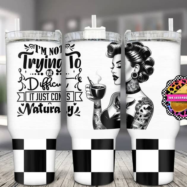 Gobelet de 40 oz avec poignée "Not Trying To Be Difficult" pour la vente par JAC Wholesale