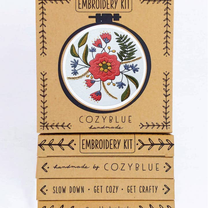 kit de bordado de flores de abril para venta al por mayor de cozyblue handmade