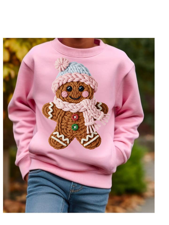 Gingerbread haakpatroon kods sweatshirt voor wholesale door Tiny trendz teez