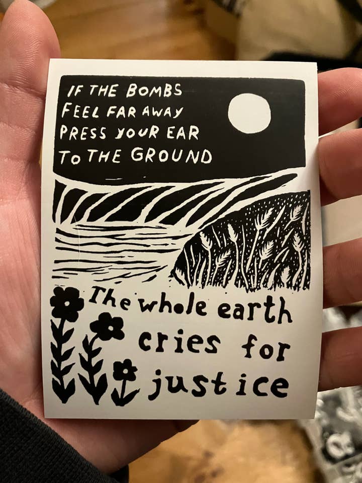 4" Vinyl Sticker - Earth Cries for Justice - 100% to PCRF for wholesale by Coyotesnout