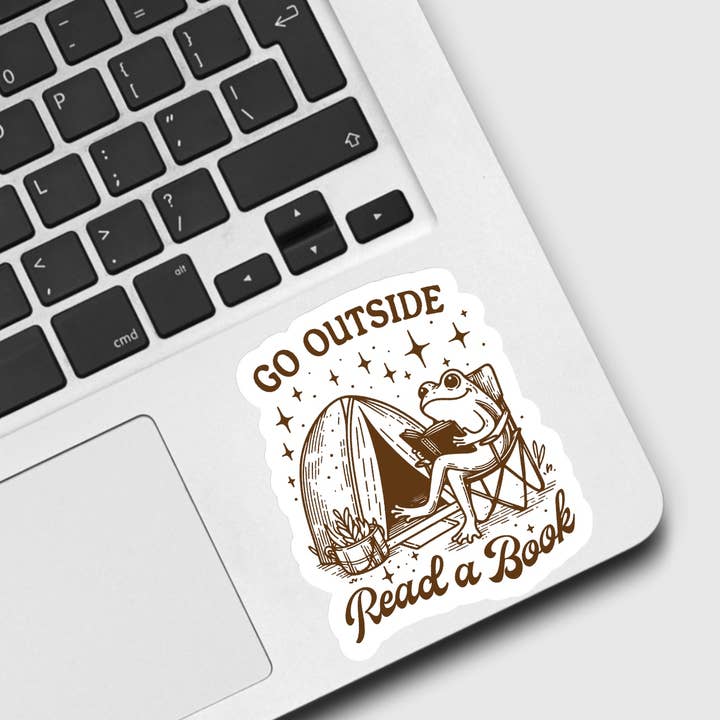Ace the Pitmatian Co - Wholesale Sticker - Go Outside Read a Book Sticker