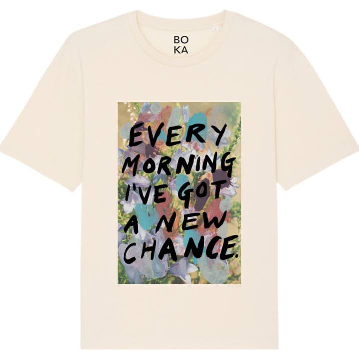 Every Morning Organic Cotton T-Shirt. for wholesale by Boutique Kaotique