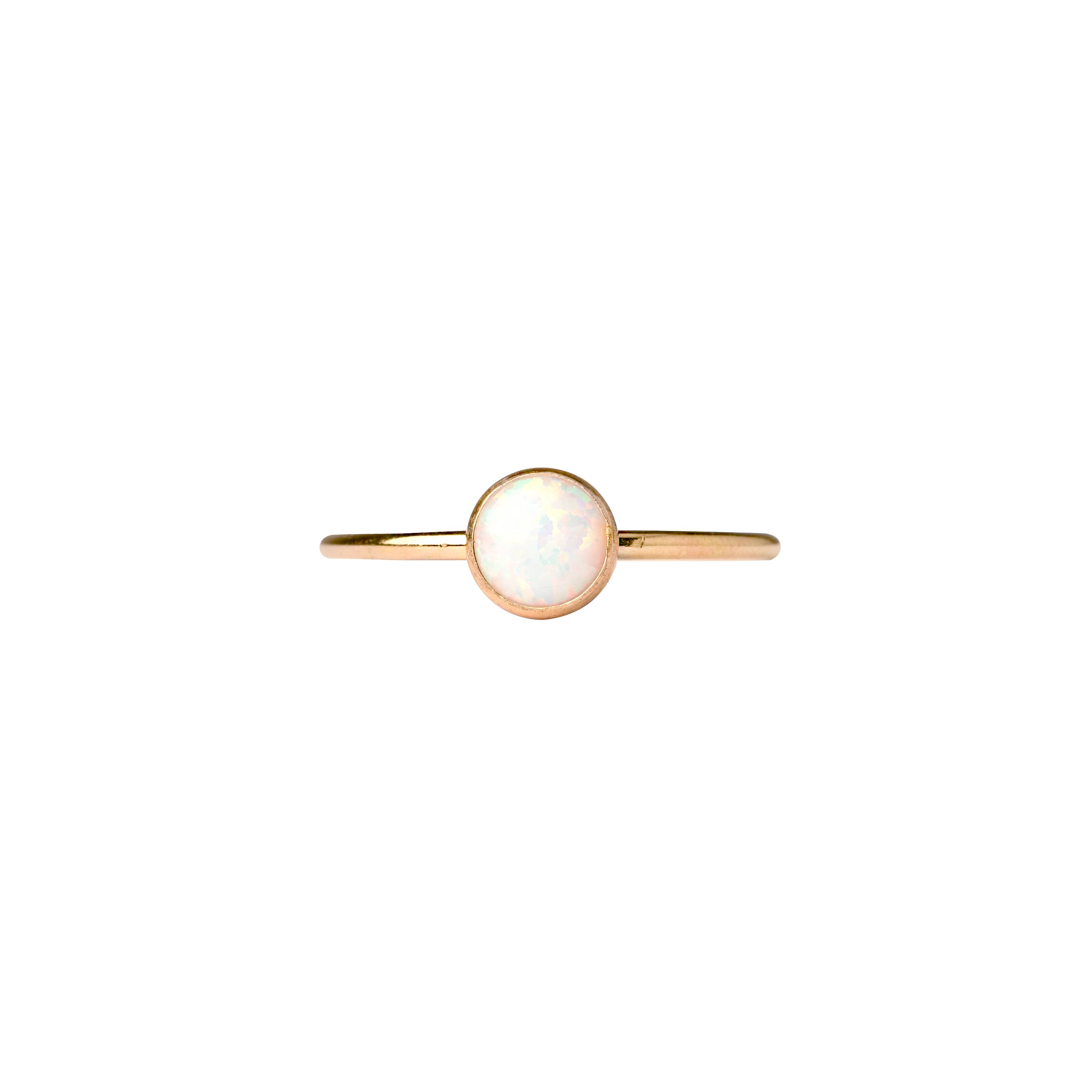 Mineral and Matter - Wholesale Single Stone/Solitaire Ring - Medium Opal Ring 14k Gold Filled Stacking Band Handmade