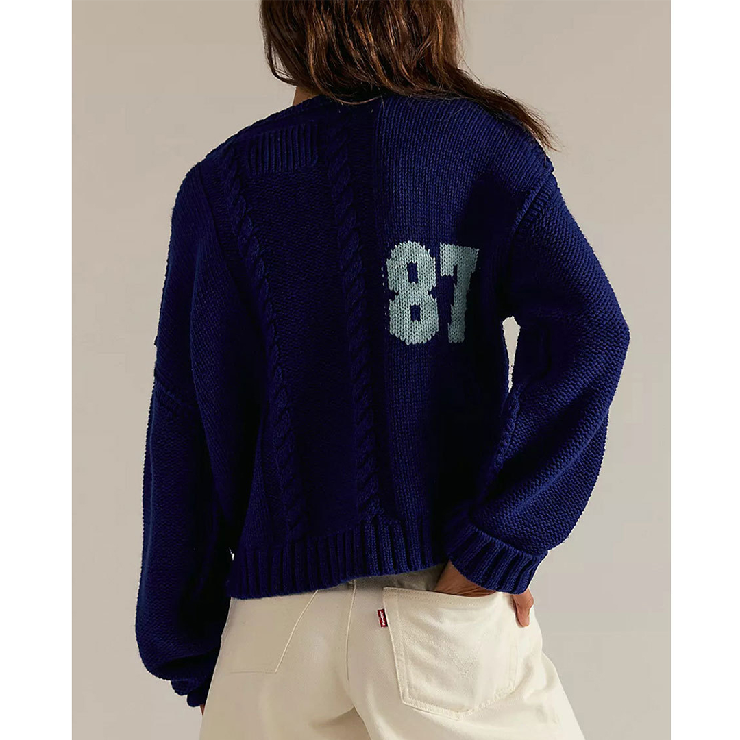 UNISHE - Wholesale Knit Sweater - Women's - Digital Colorblock Long Sleeve Knit Pullover Sweater SF1278