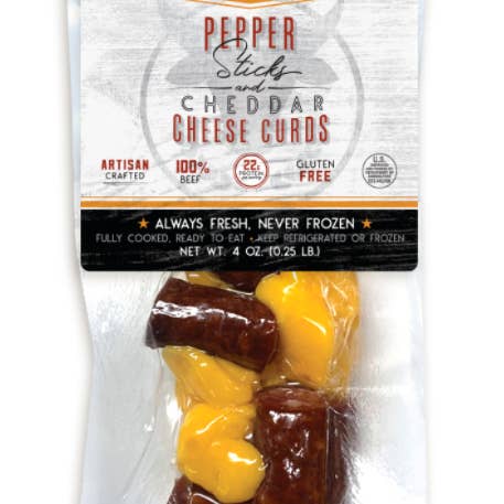 Stittsworth Meats - Wholesale Jerky - Stittsworth 100% beef Pepper Sticks and tasty cheddar cheese curds combo pack