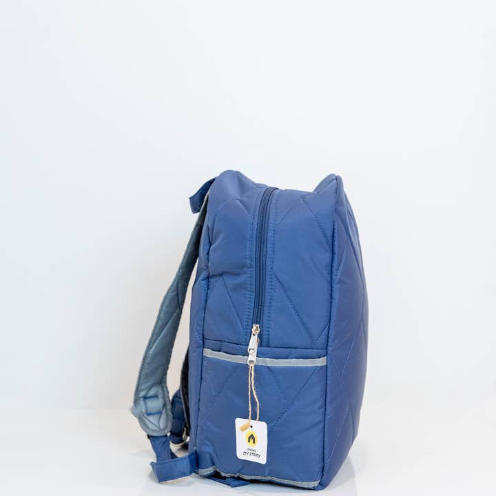 Blue Quilted Backpack for wholesale on Faire1