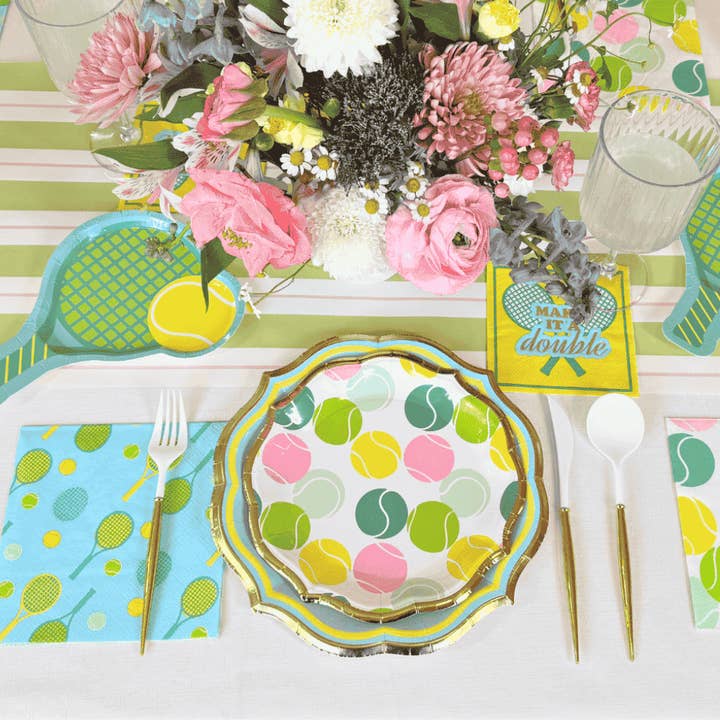 Sophistiplate - Wholesale Disposable plate - Tennis Racket Appetizer/Dessert Plates/8pk1