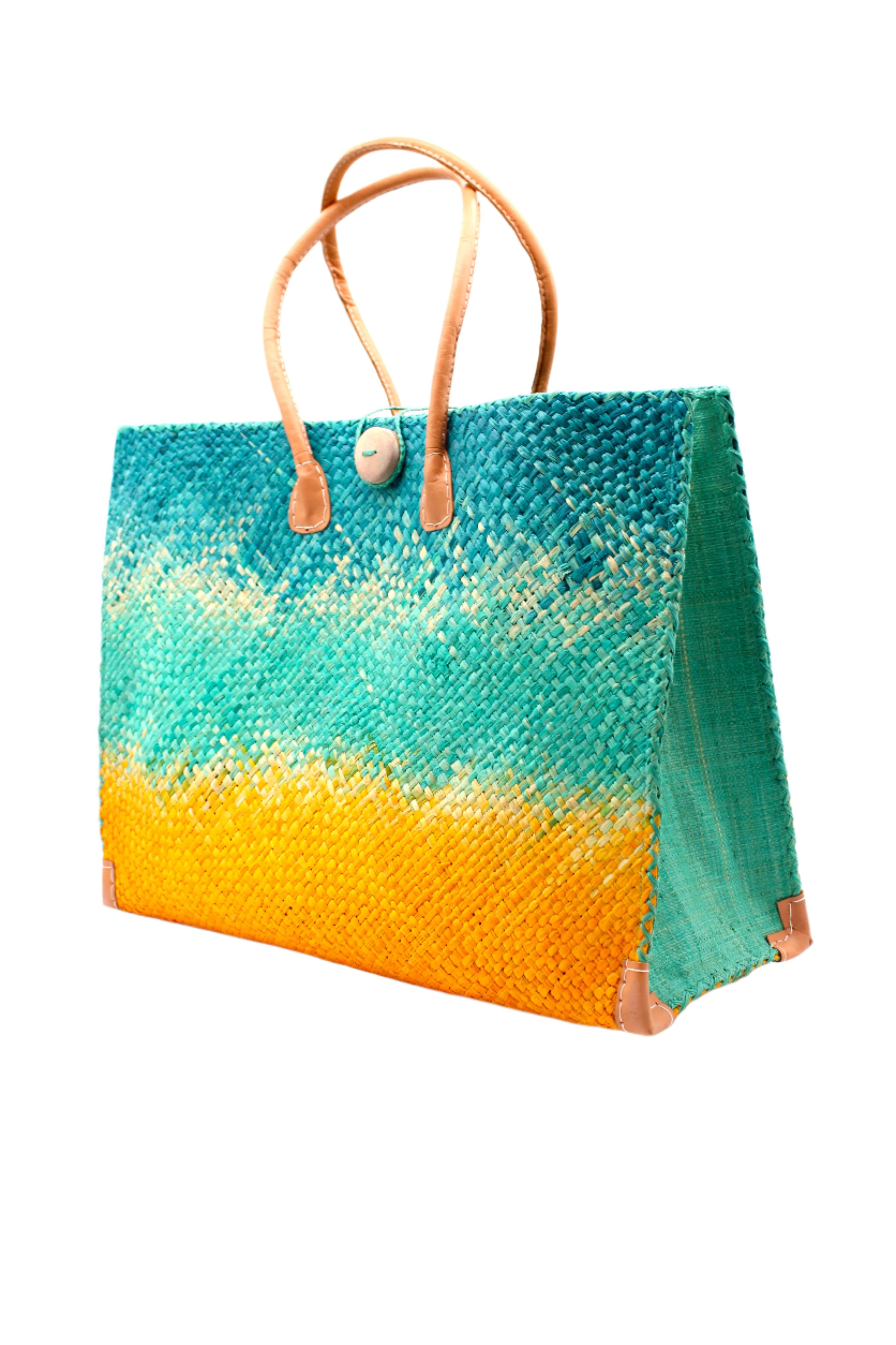 Shebobo – Engroshandel Skuldertaske – unisex – Shebobo Zafran Holden Ombre stor strandtaske i strå3