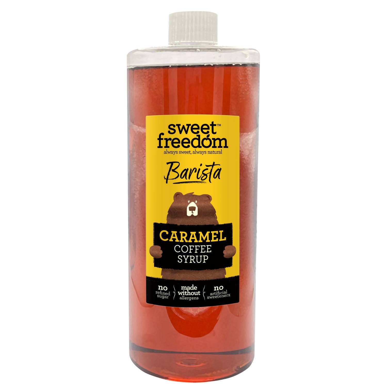 Sweet Freedom – wholesale Flavoured syrup – Barista Caramel Syrup – 1L | Naturally Sweetened
