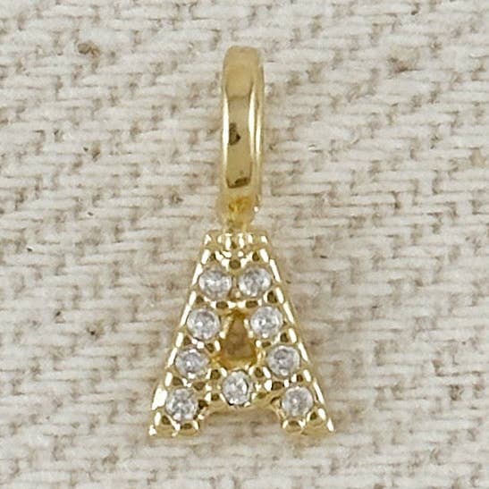 GoldFi – wholesale Individual charm/pendant – 18k Gold filled Micro CZ Initial Letter Charm29