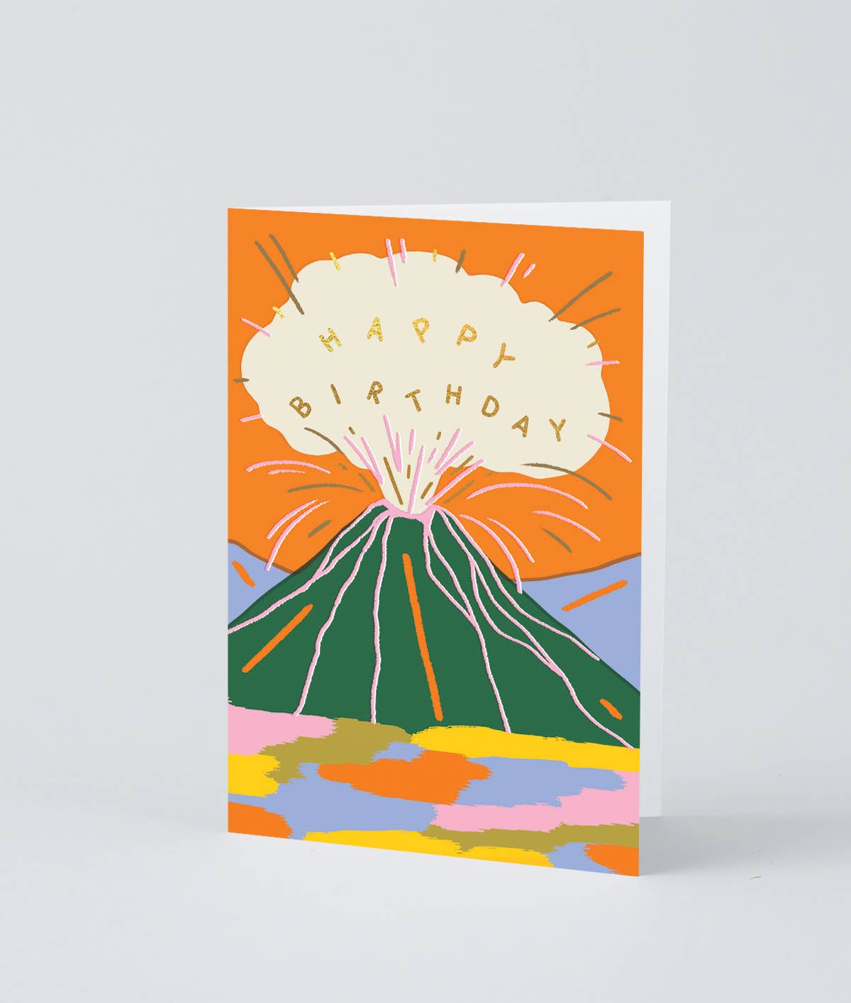 Wrap (US duties paid) - Wholesale Birthday Card - Birthday Volcano Foiled Greetings Card1