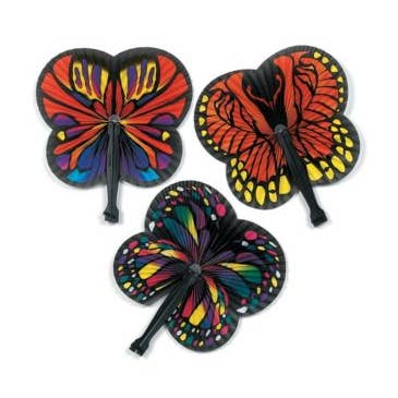 BUTTERFLY-SHAPED FOLDING FANS for wholesale by Fun Express