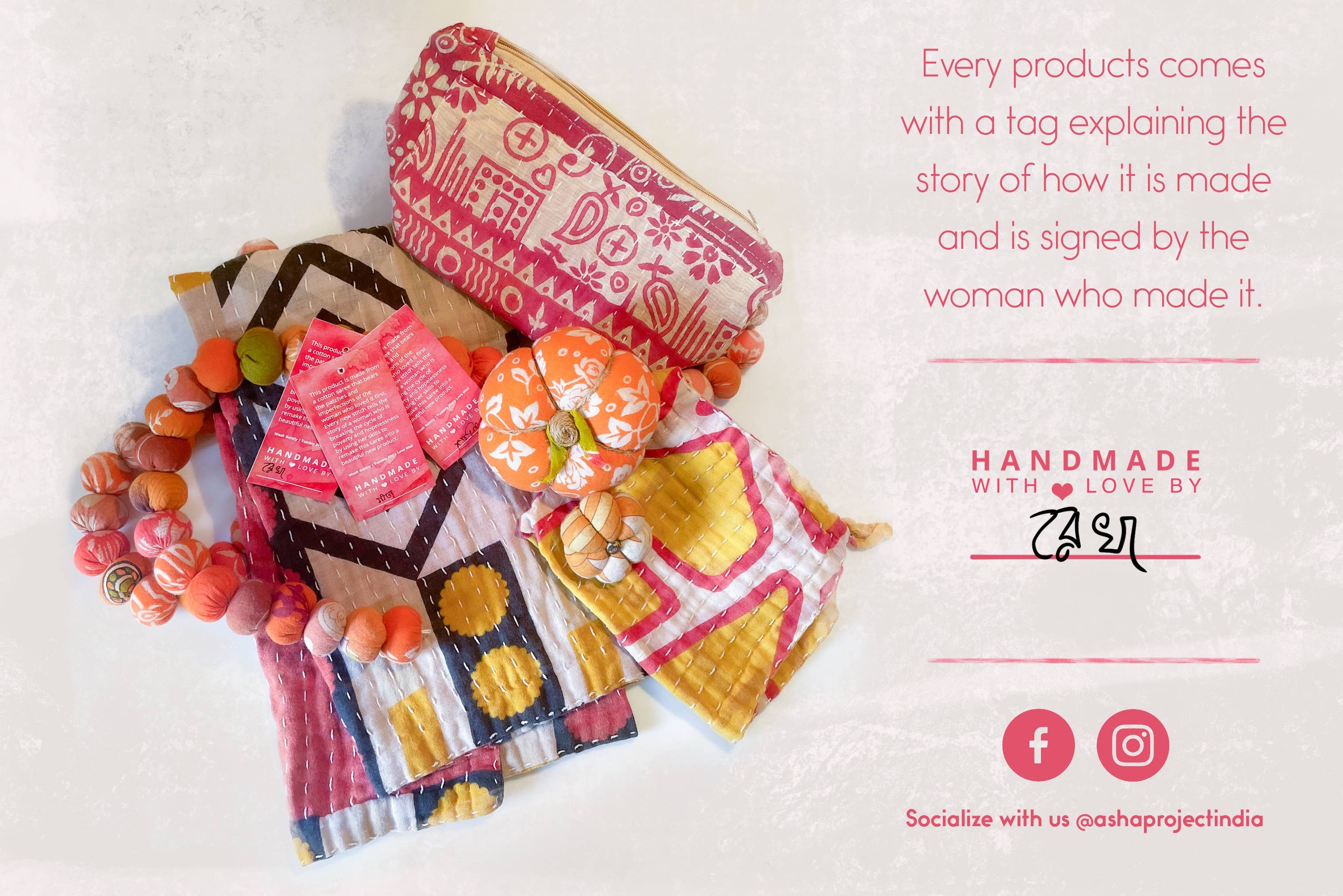 Asha Project - Wholesale Decorative Tabletop Object - Mini Saree Pumpkin Bag9