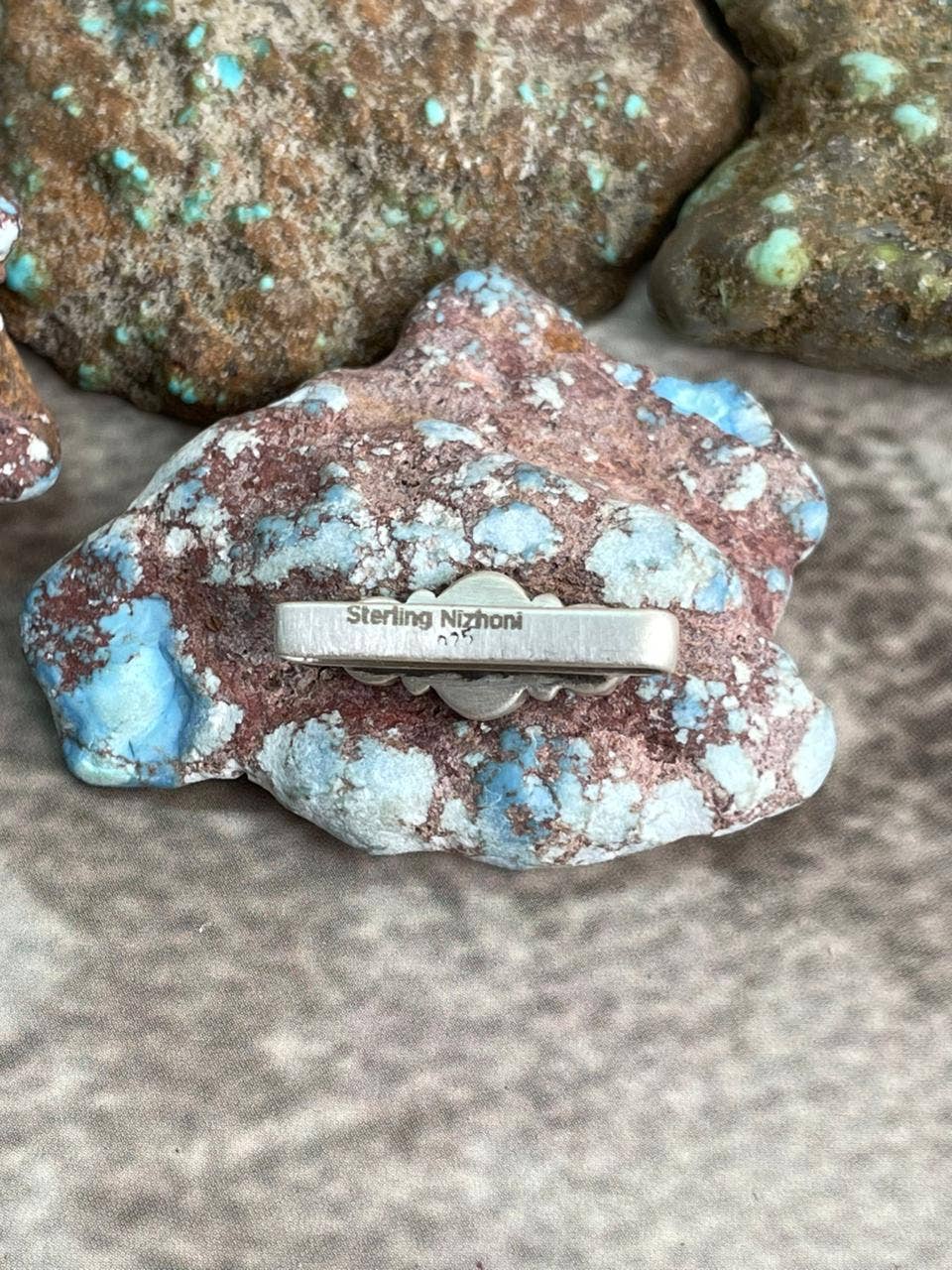 Nizhonitradersllc - Wholesale Individual Charm/Pendant - Handmade Sterling Silver Kingman Turquoise Watch Charms with Signed Nizhoni4