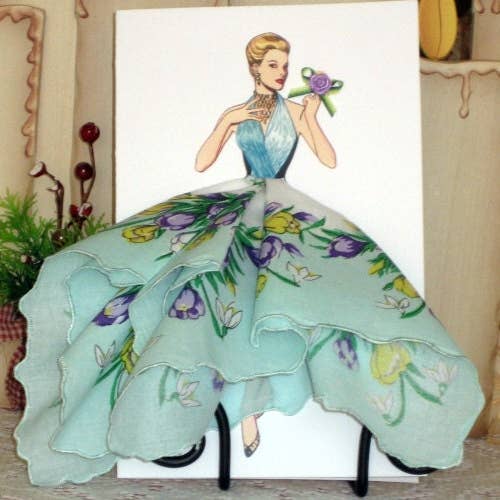 MOMENTS IN THYME - Wholesale Everyday Greeting Card - 1958 Madame Gres Keepsake Hanky Card