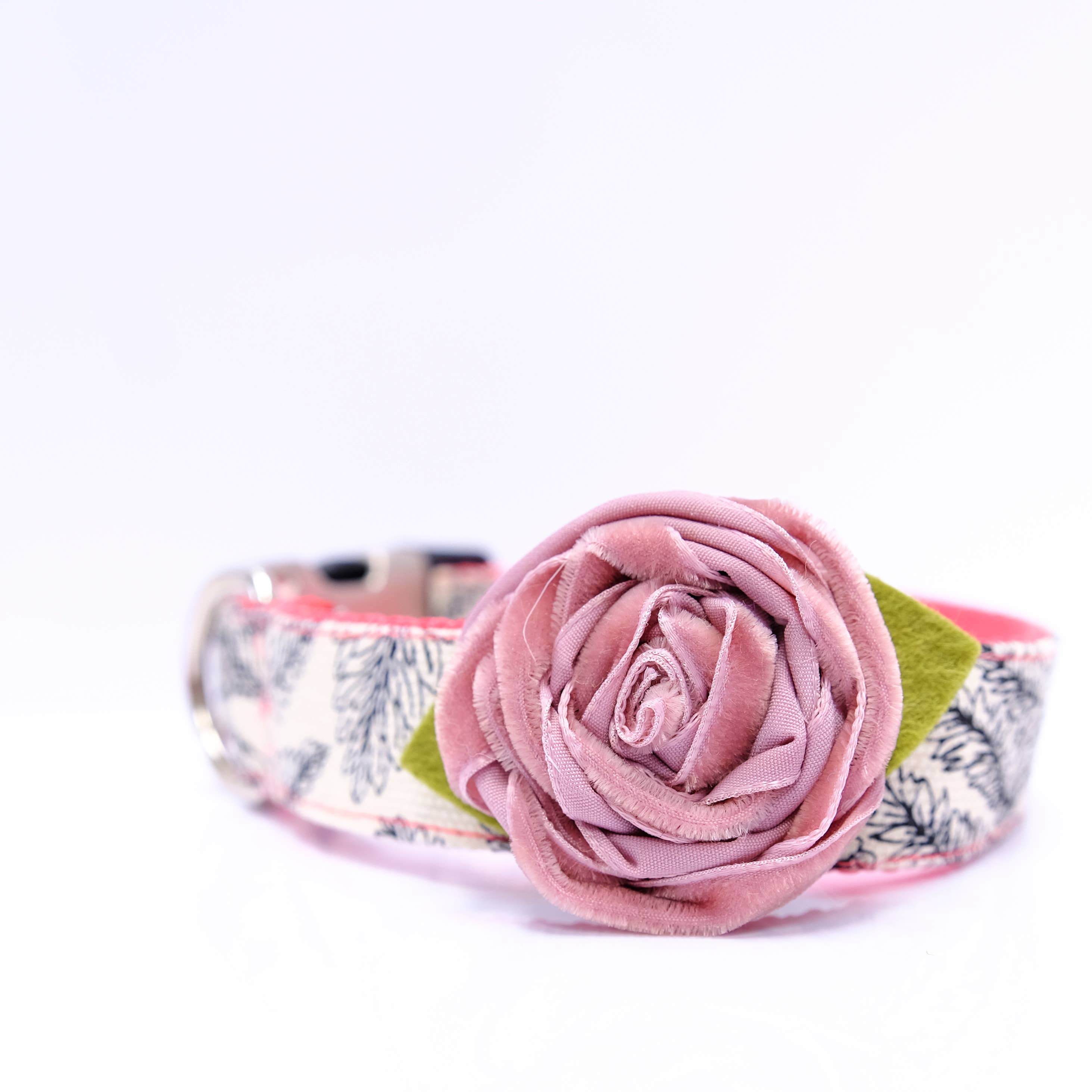 Mimi Green - Wholesale Pet Collar - Dog - Velvet Rose Dog Collar Flower Accessory – 32 Colors!12