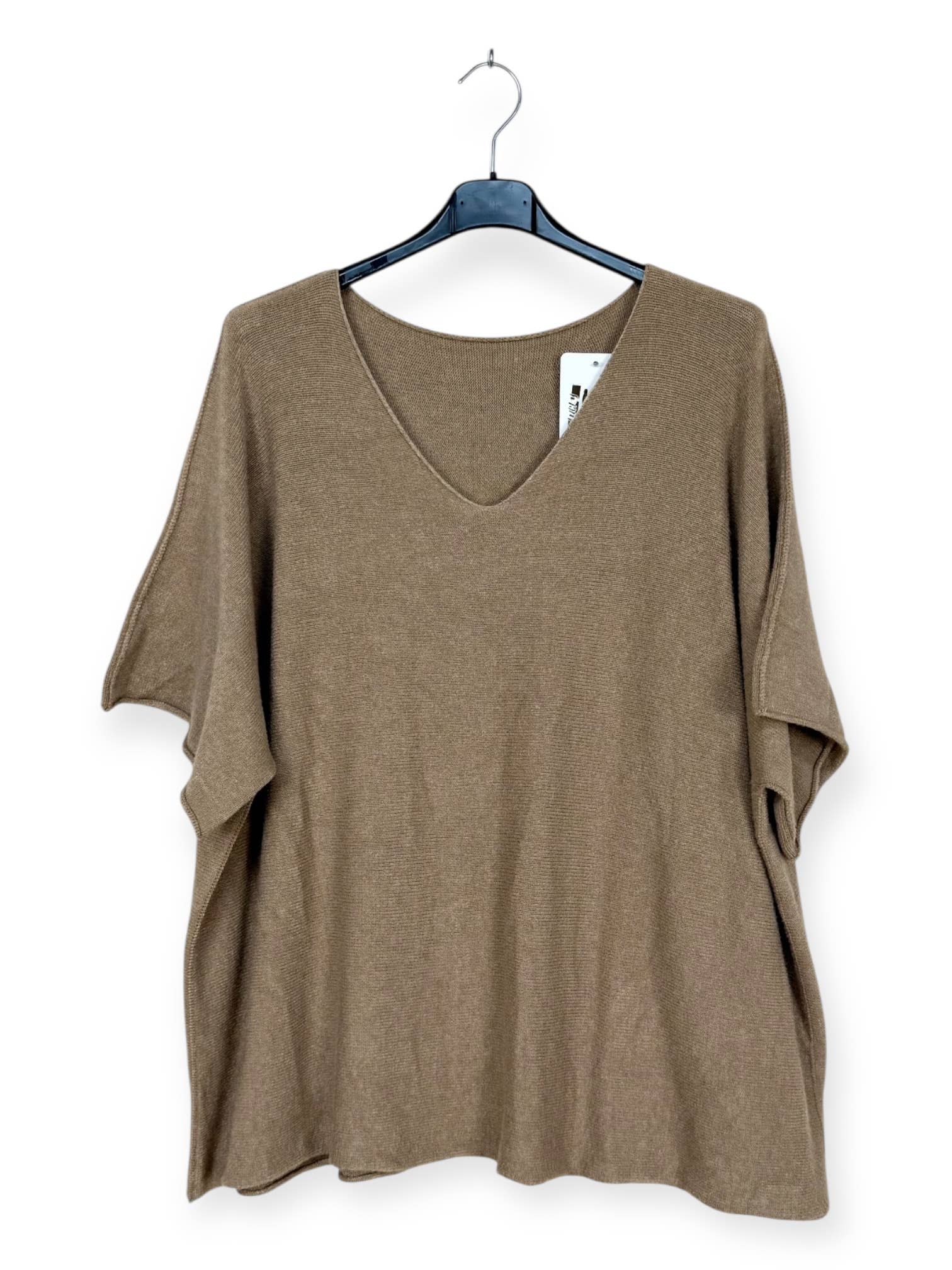 Lucky Nana - Wholesale Poncho - Women's - AH L2202 - Plus Size V-Neck Poncho Sweater19