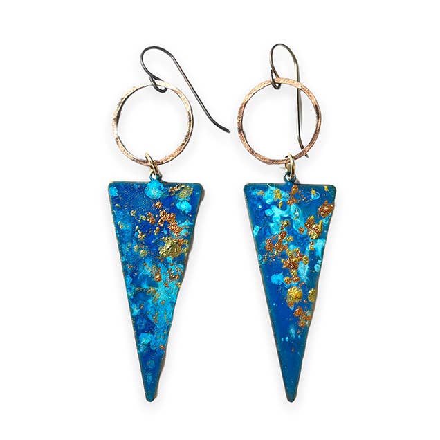 Copper Circle and Triangle Carina Dangle Earrings for wholesale by ssd jewelry