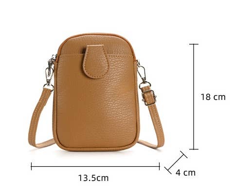 Superbia – wholesale Crossbody bag – Women's – Small Soft Silver Toned Front Pocket Mobile Bag3